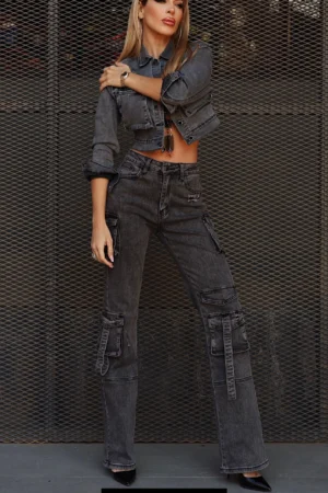 Jeans Cargo Roma Dark Nevado - Vista 1