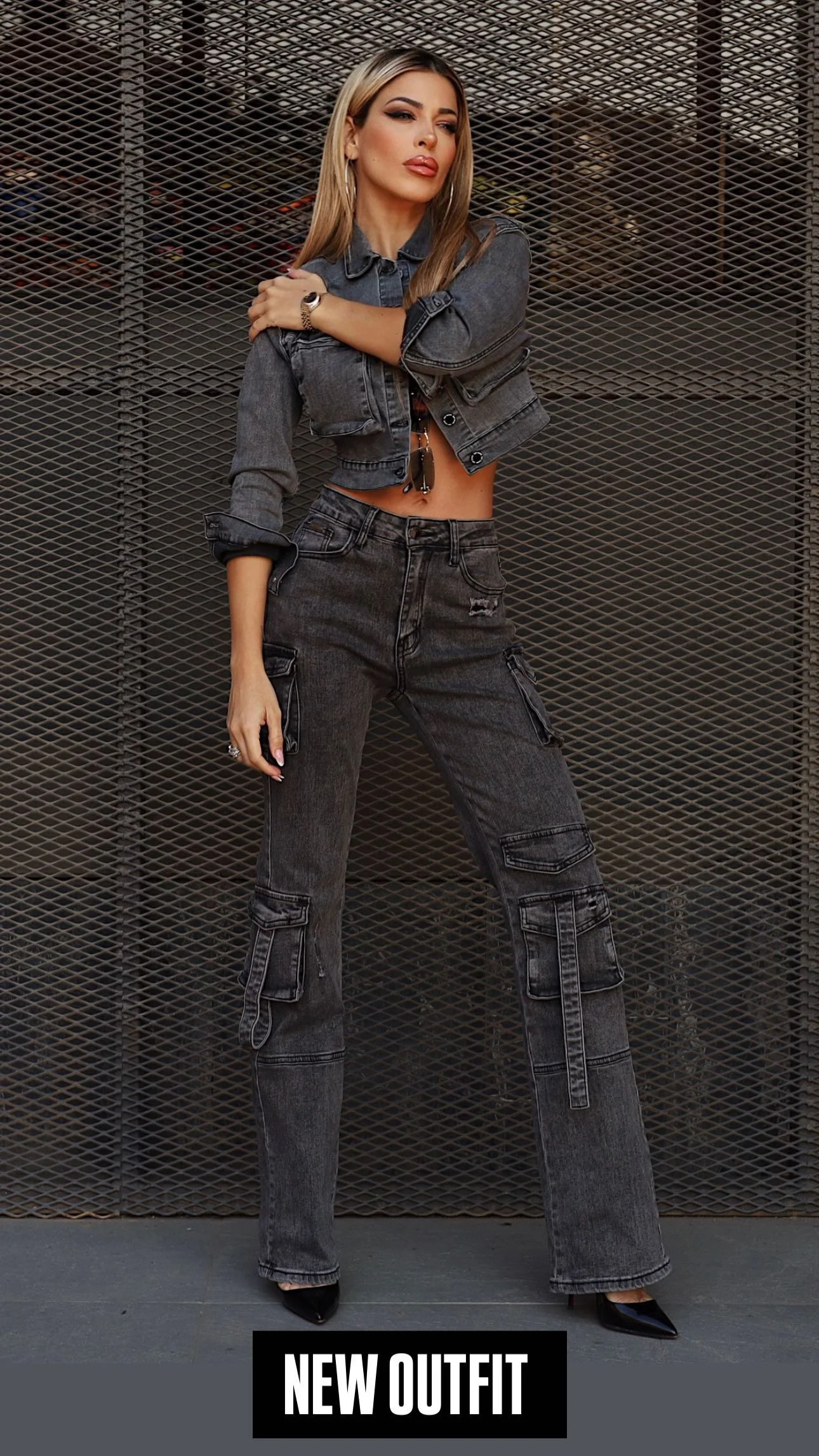 Jeans Cargo Roma Dark Nevado