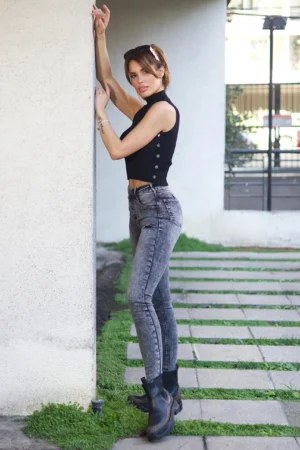 Jeans W Black nevado destroyed - Vista 2