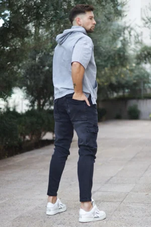 Jeans Men Cargo Black Intermedio