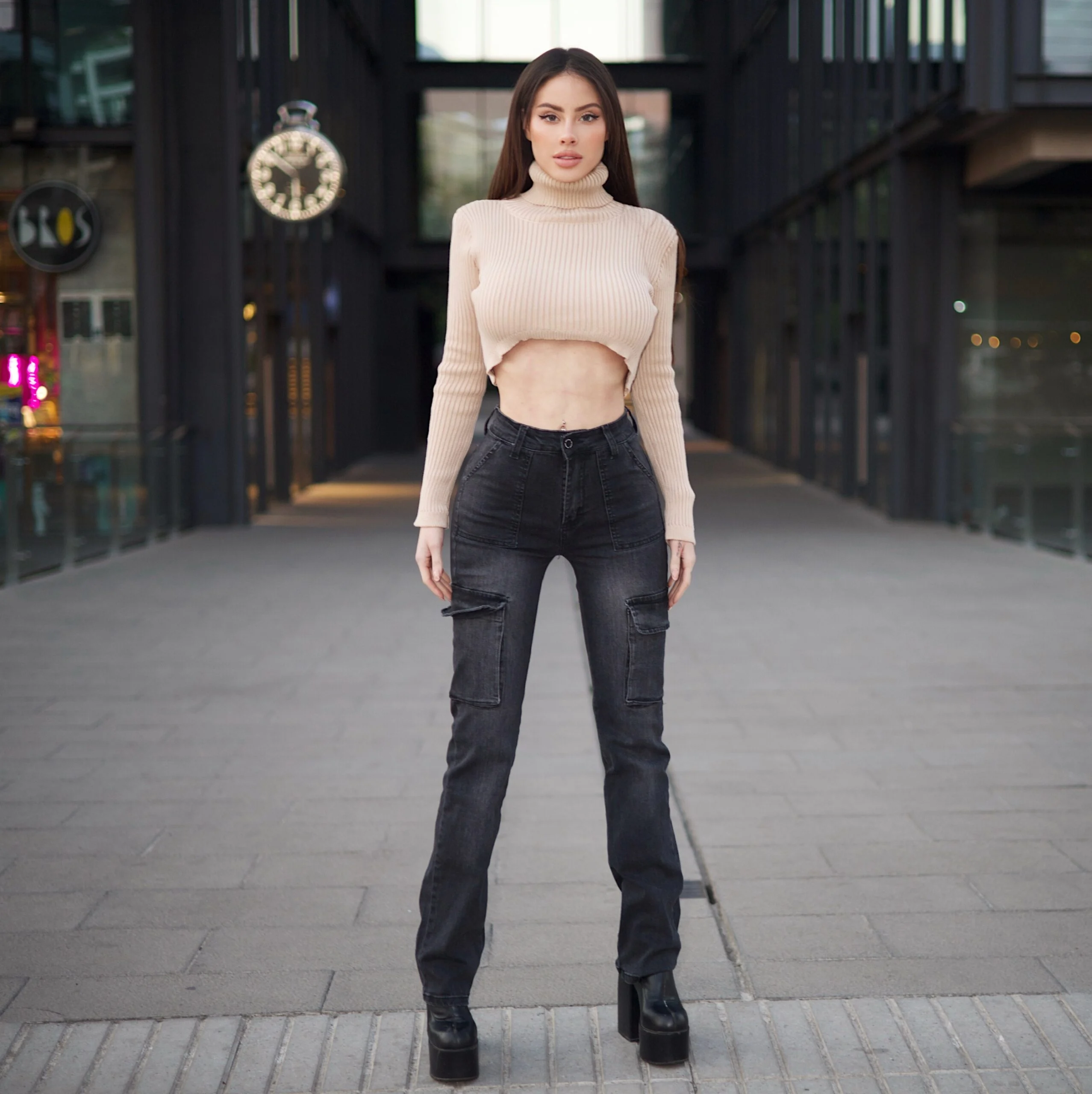 Jeans Cargo Black Desgastado