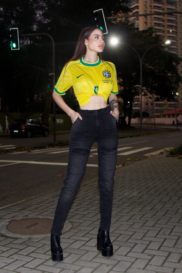 Jeans W. Cargo Black Desgastado