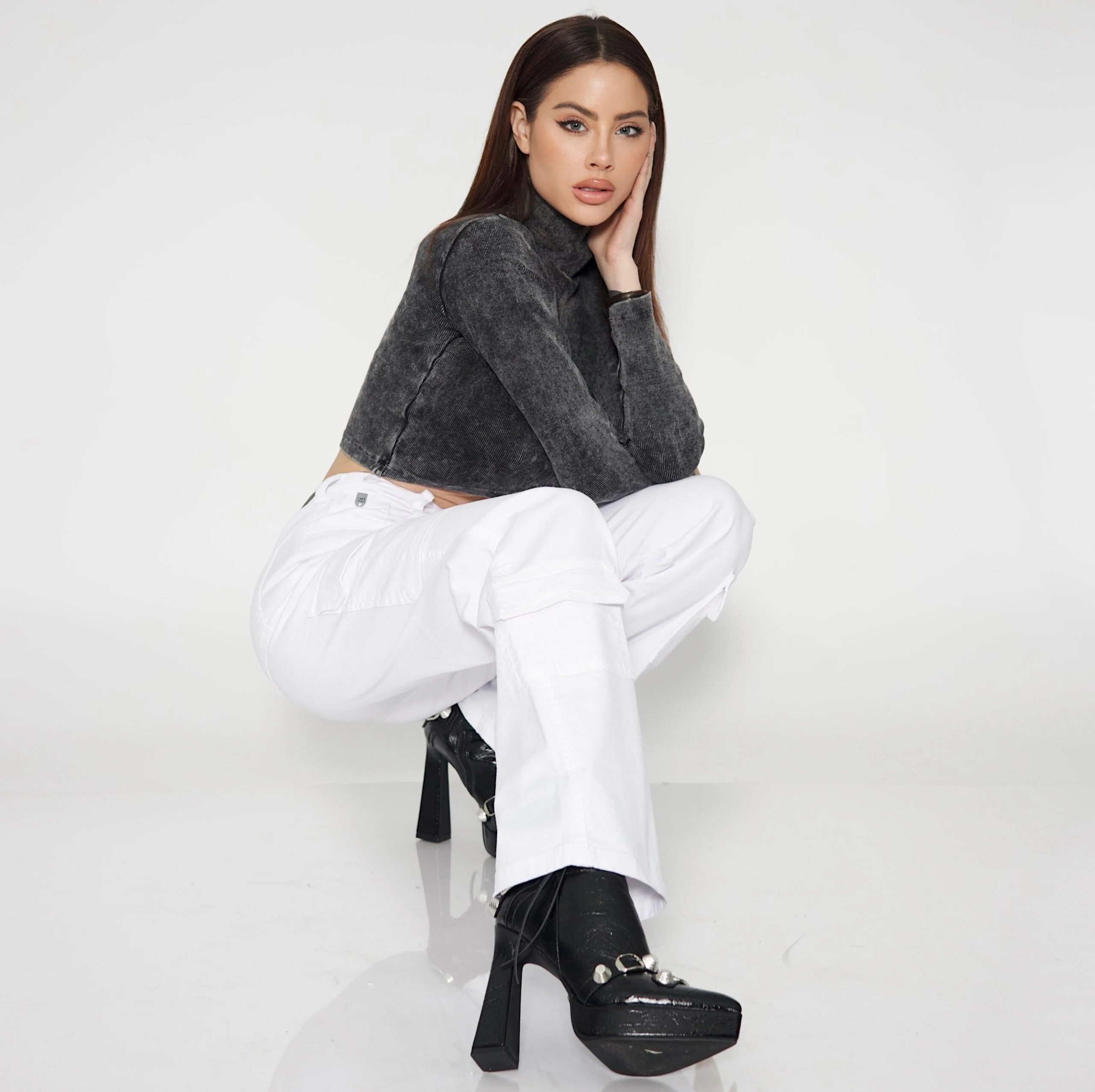 Jeans Cargo White - Vista 3