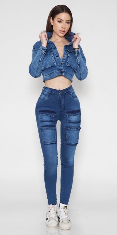 Jeans Cargo Skinny Blue Intermedio
