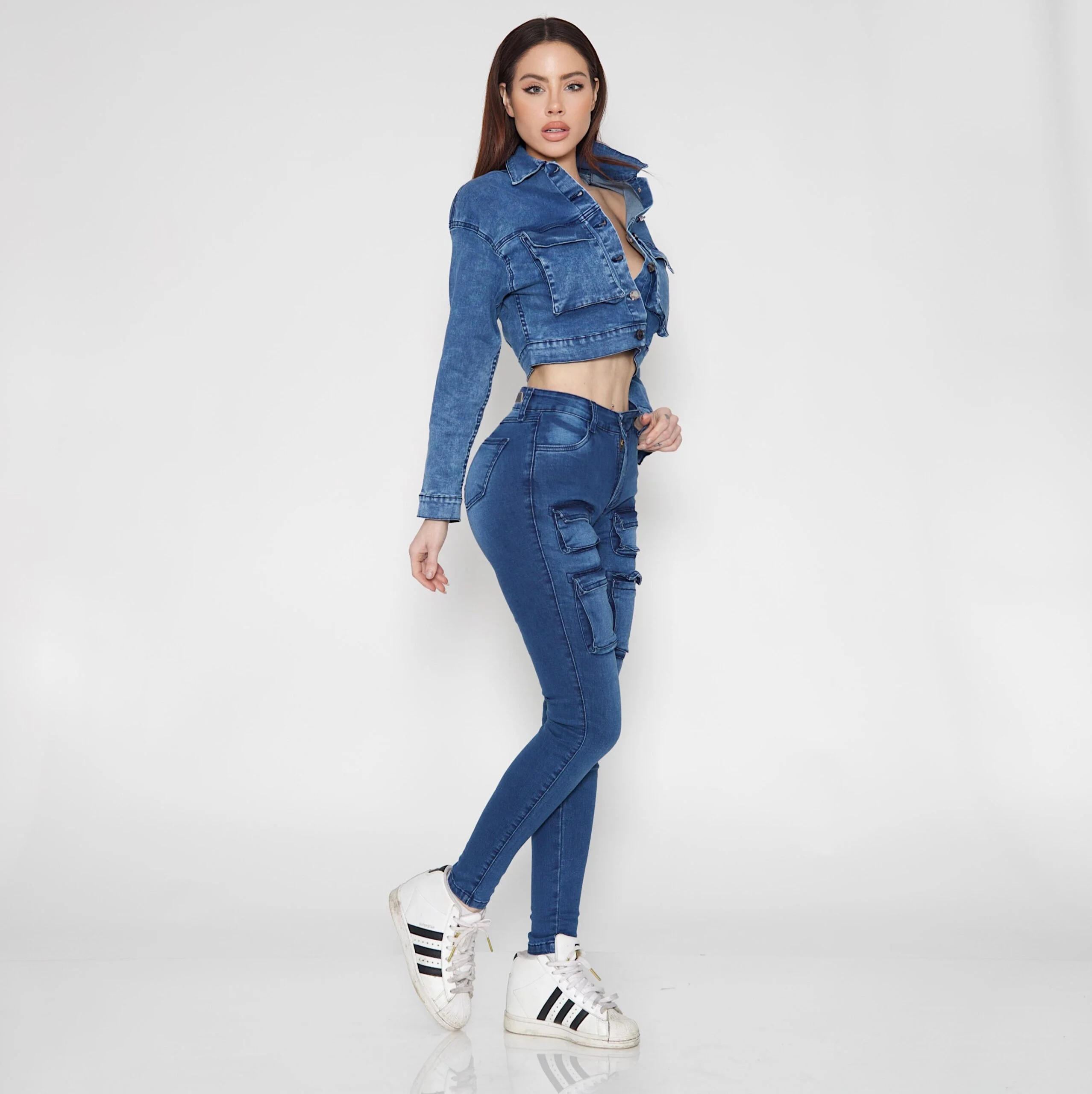 Jeans Cargo Skinny Blue Intermedio