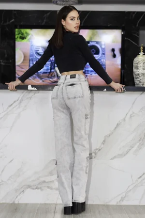 Jeans Cargo Paris Gris Claro - Vista 3