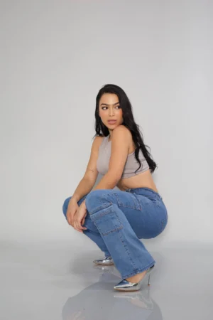 Jeans Cargo Paris Celeste Intermedio - Vista 3