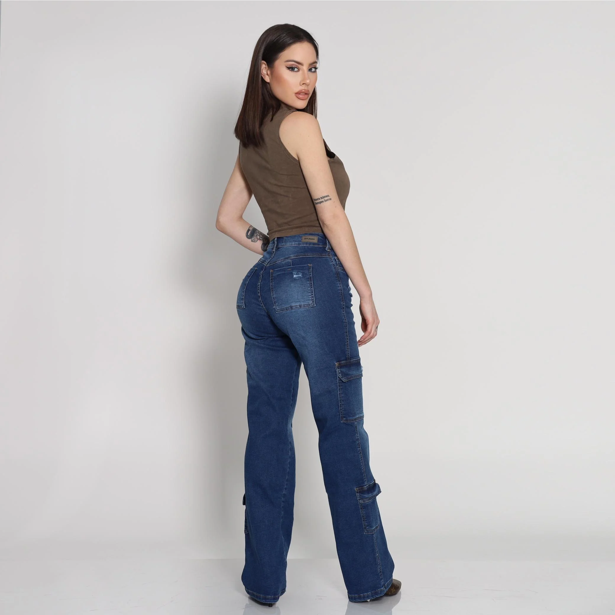 Jeans Cargo Blue Destroyed - Vista 3