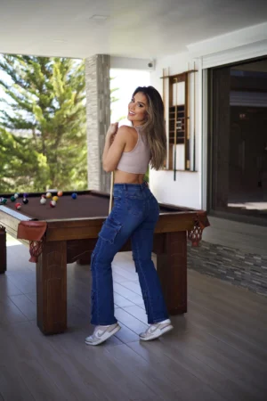 Jeans Cargo Santorini Blue Oxidado