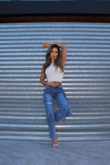 Jeans Cargo Multipocket Roma Blue Intermedio