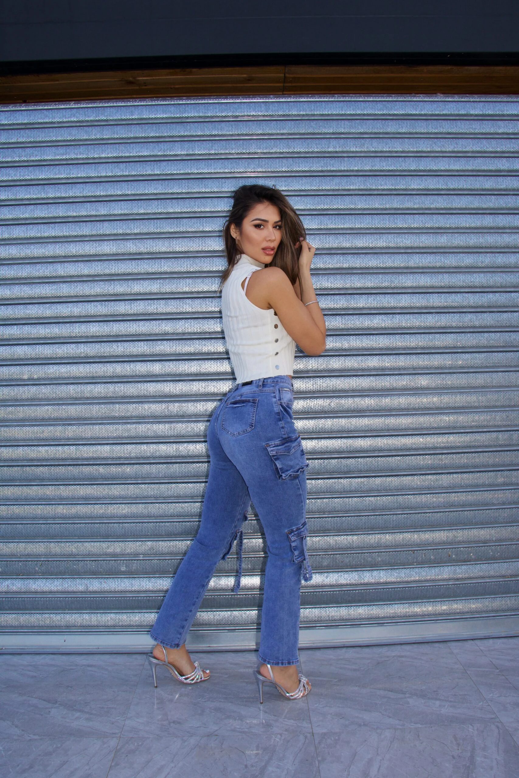 Jeans Cargo Multipocket Roma Blue Intermedio - Vista 3