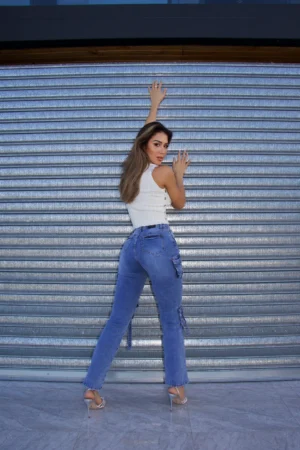 Jeans Cargo Multipocket Roma Blue Intermedio - Vista 5