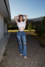 Jeans Flare Celeste Destroyed