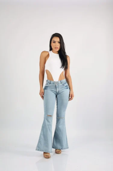 Jeans Flare Celeste Destroyed