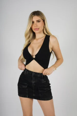 Falda Cargo Black Gravillada - Vista 1