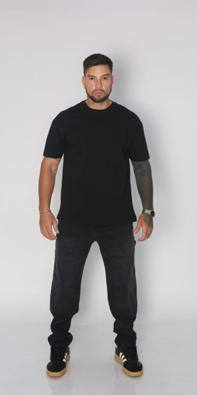 Jeans Men Oversize Black Desgastado