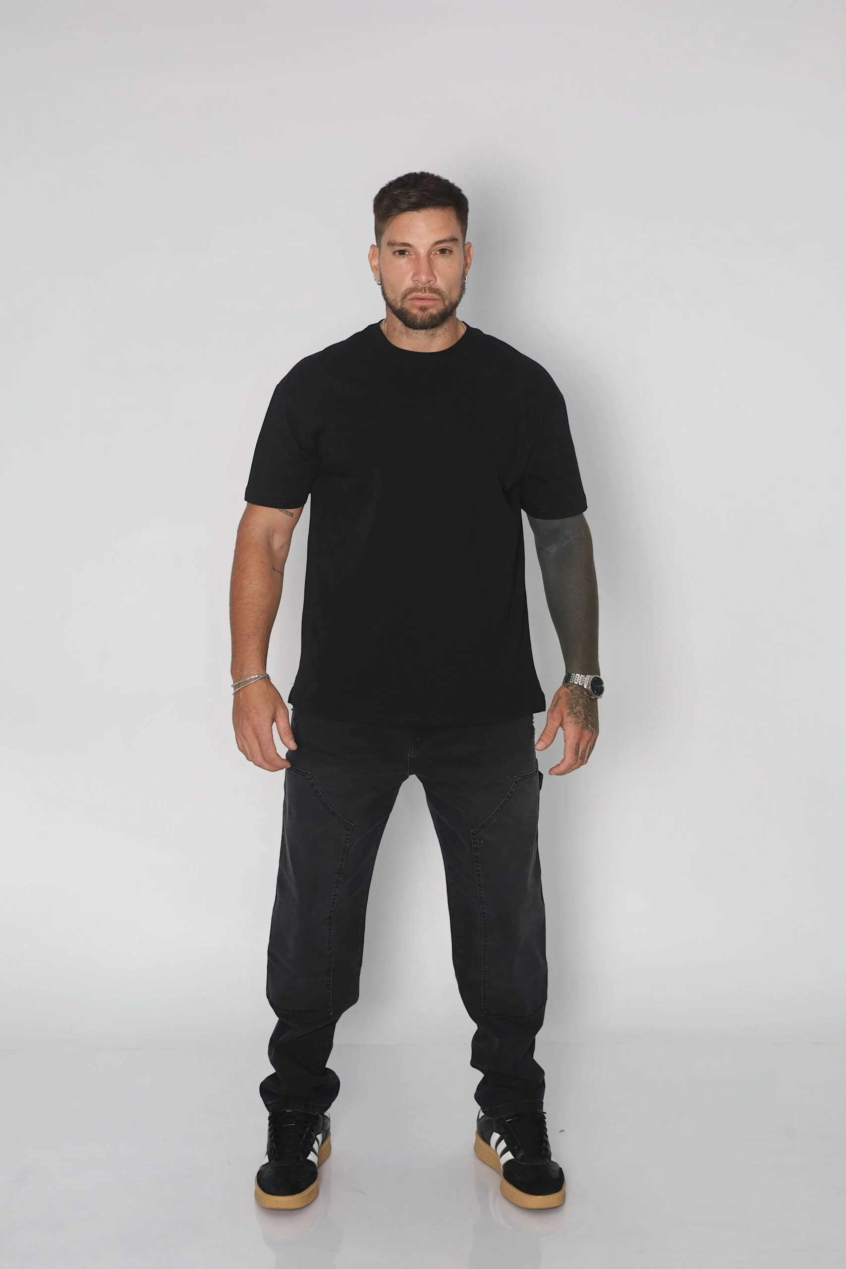 Jeans Men Oversize Black Desgastado