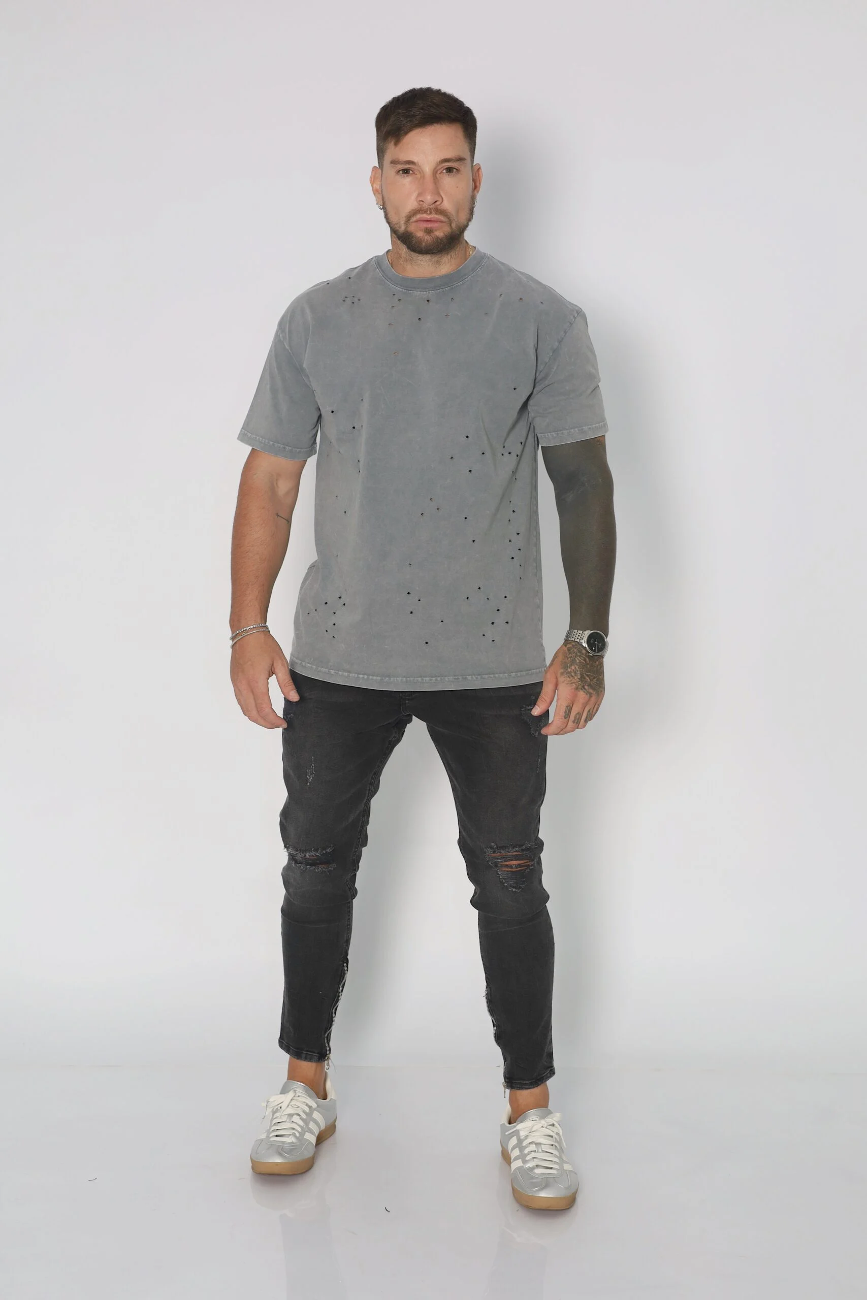 Jeans Men Dark Zipper