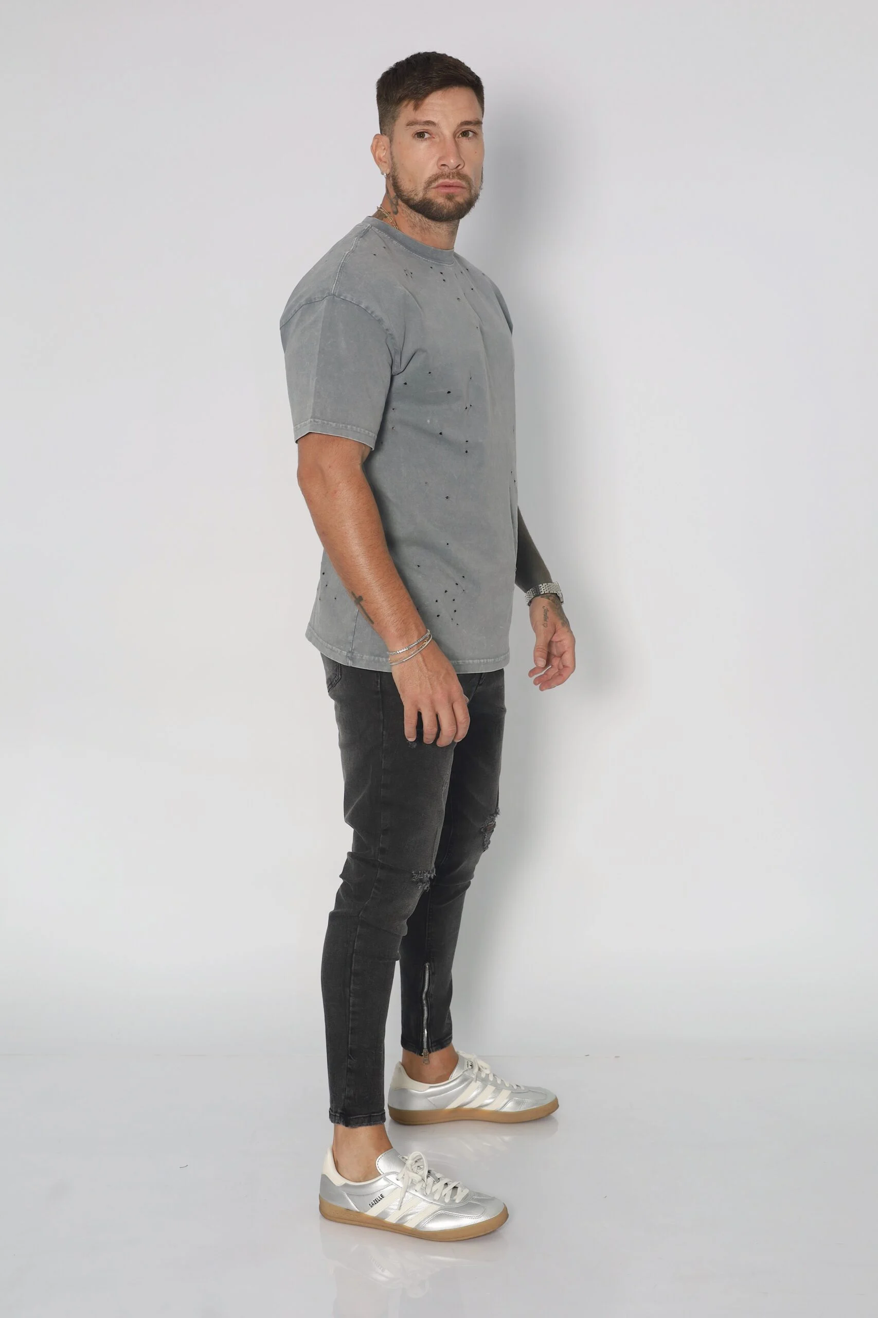 Jeans Men Dark Zipper