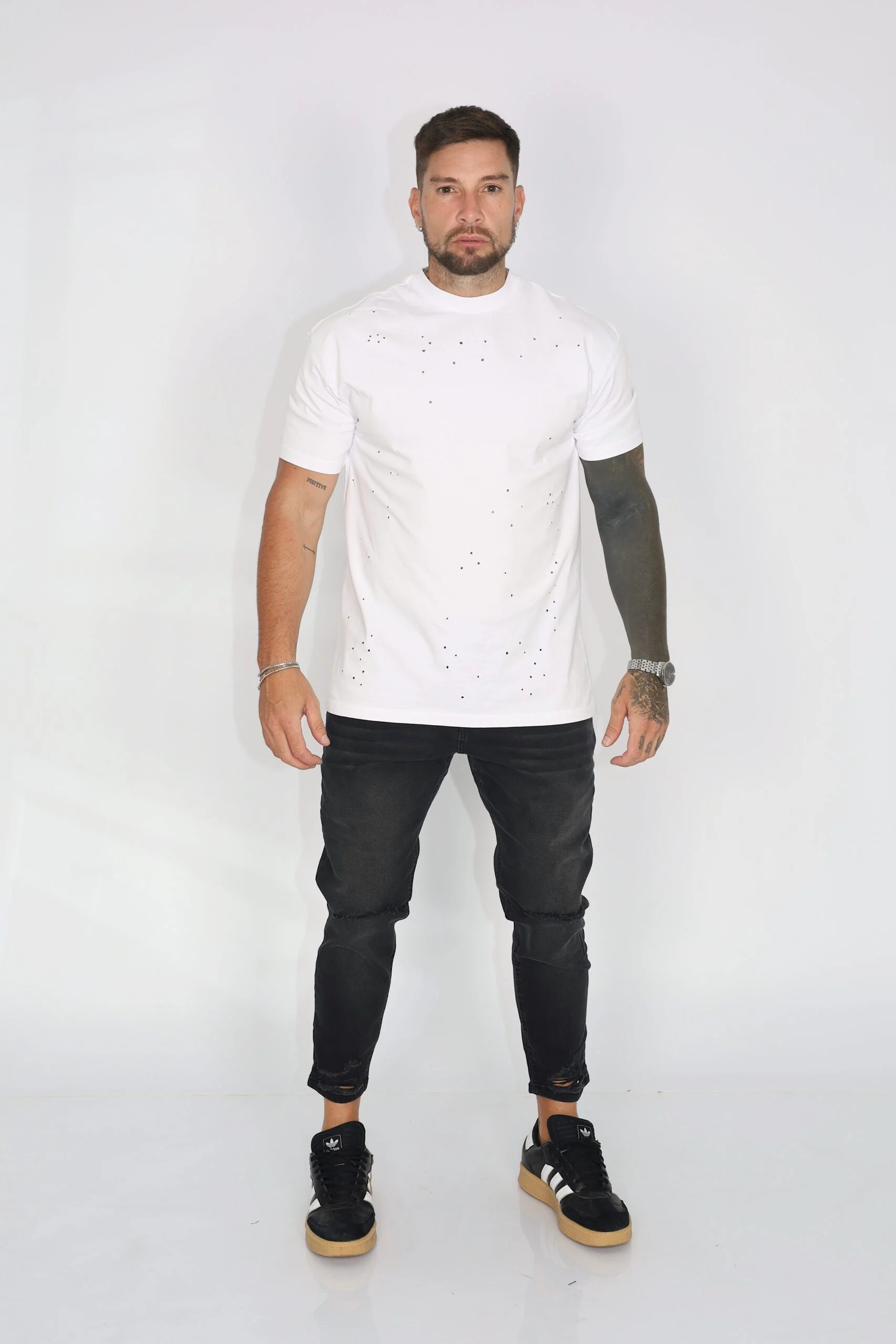 Jeans Men Black Destroyed