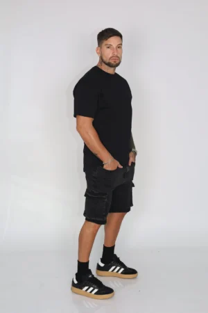 Short Men Cargo Black - Vista 4