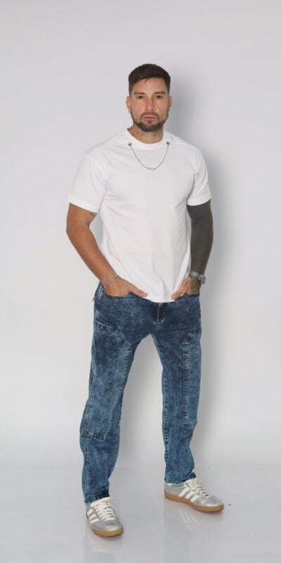 Jeans Men Oversize Black Desgastado