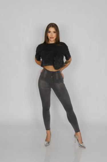 Jeans 5/B Lipo Shapper Gris Bigotes