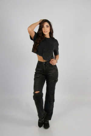 Jeans Cargo Paris Dark desgastado