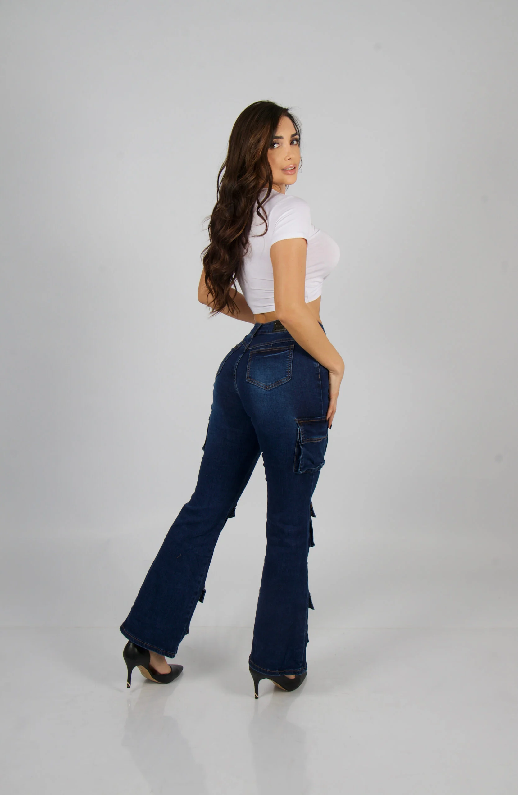 Jeans Cargo Multipocket Santorini Blue