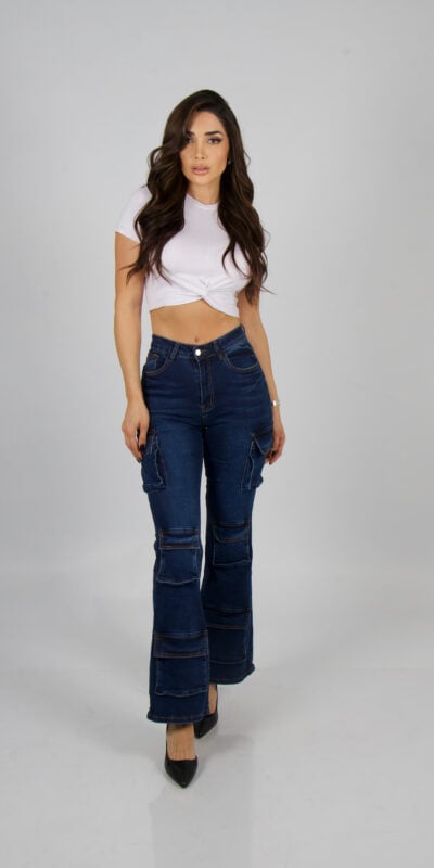 Jeans Cargo Multipocket Santorini Blue