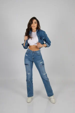 Jeans Cargo Paris celeste destroyed