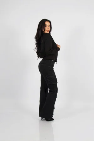 Jeans Cargo Multipocket Santorini black - Vista 4