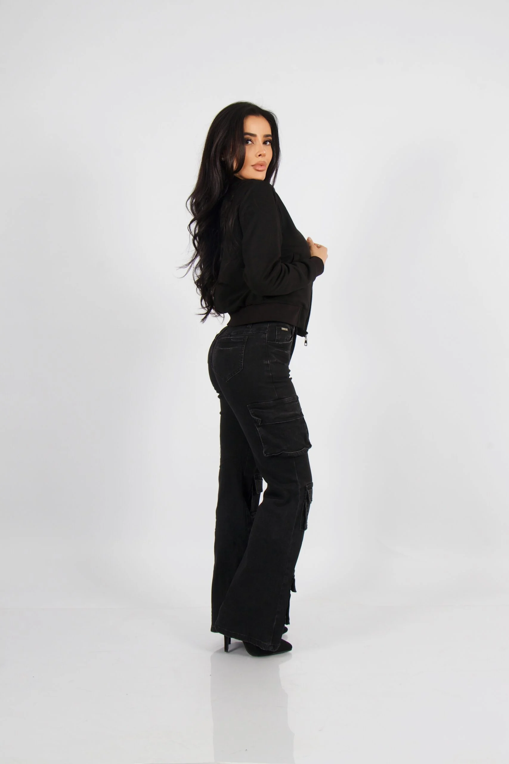 Jeans Cargo Multipocket Santorini black - Vista 4