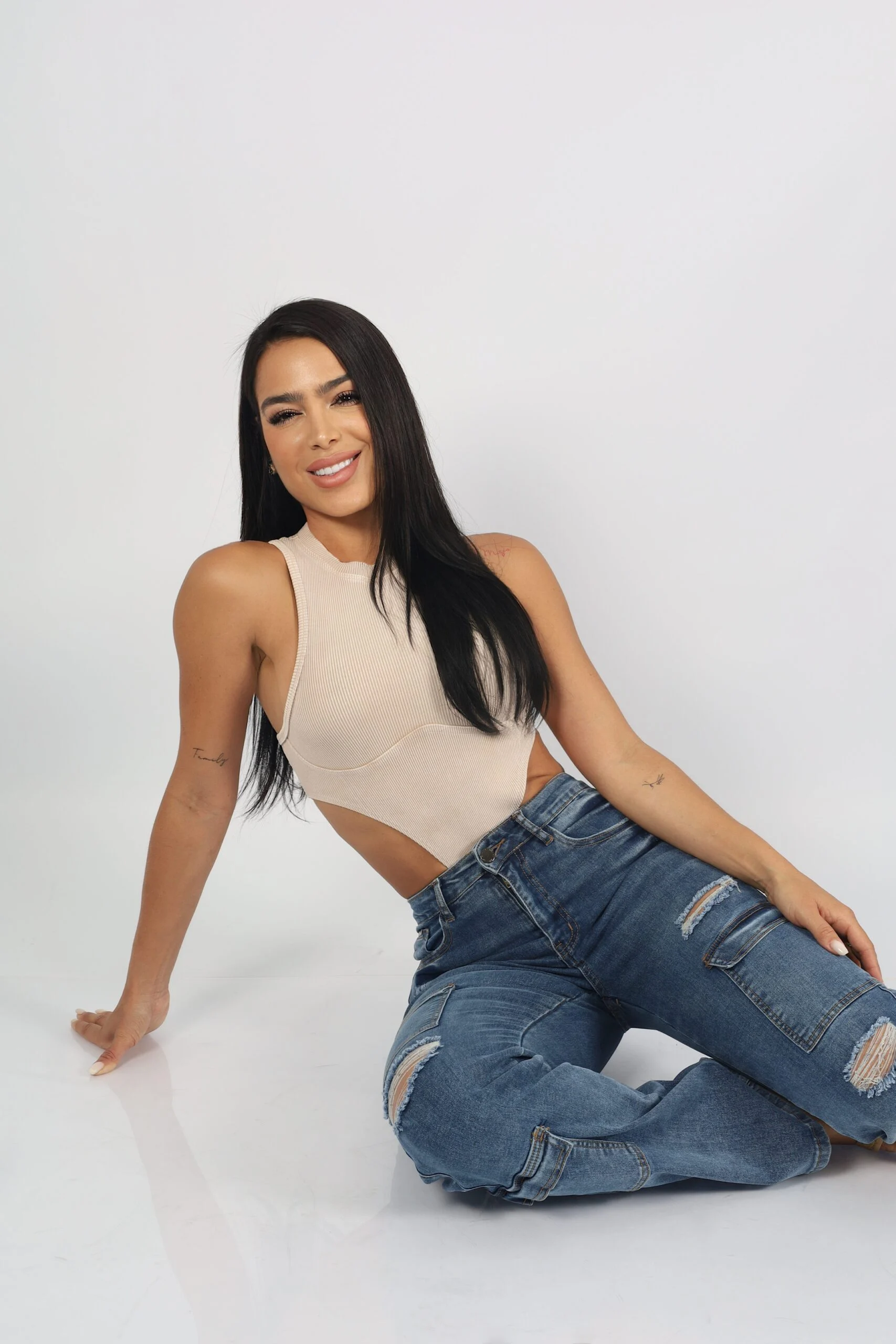 Jeans Cargo Paris Blue Destroyed - Vista 4