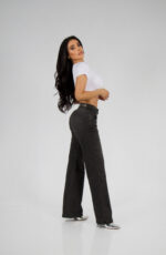 Jeans Wide Leg Black Desgastado - Imagen 3