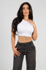 Jeans Wide Leg Black Desgastado - Imagen 4