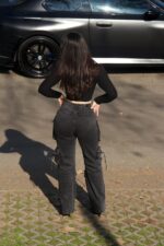 Jeans Cargo Multipocket Luxury Black desgastado - Imagen 7