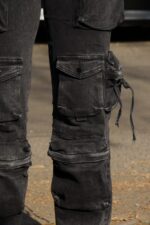 Jeans Cargo Multipocket Luxury Black desgastado - Imagen 4