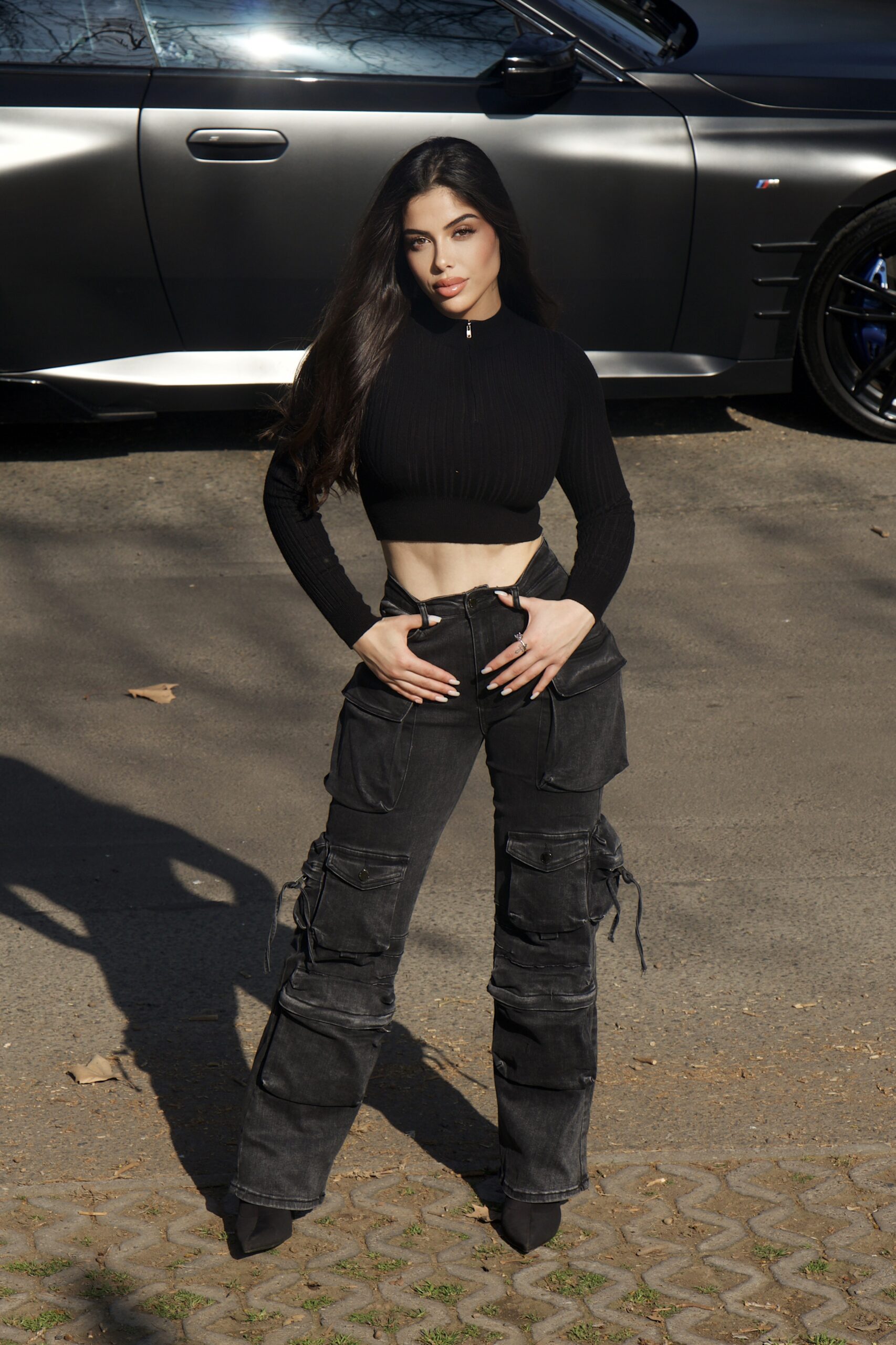 Processed with VSCO with l7 preset Jeans Cargo Multipocket Luxury Black desgastado