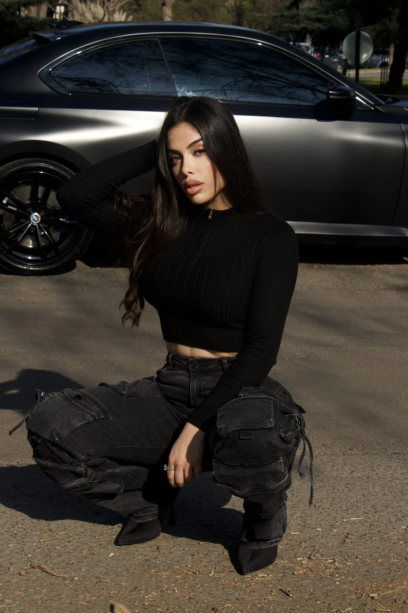 Jeans Cargo Multipocket Luxury Black desgastado - Vista 6