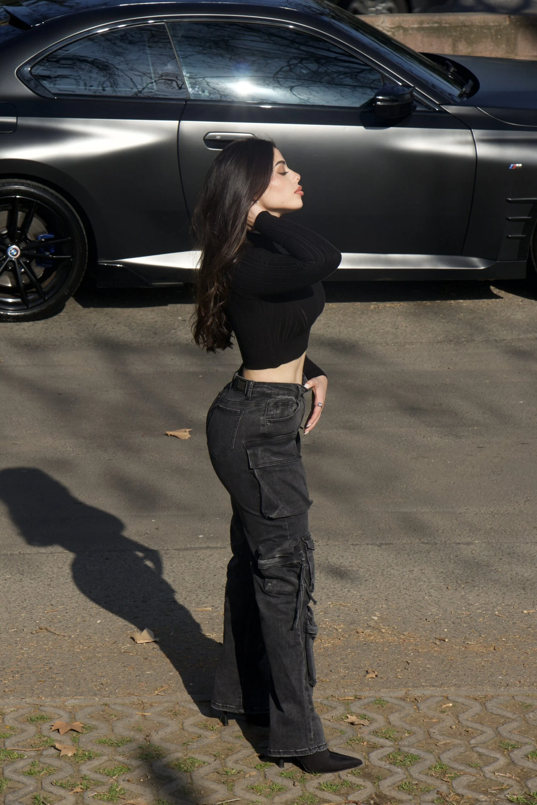 Jeans Cargo Multipocket Luxury Black desgastado - Vista 9