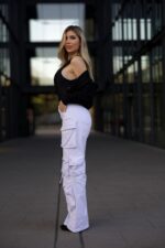 Jeans Cargo Multipocket Luxury White - Imagen 5