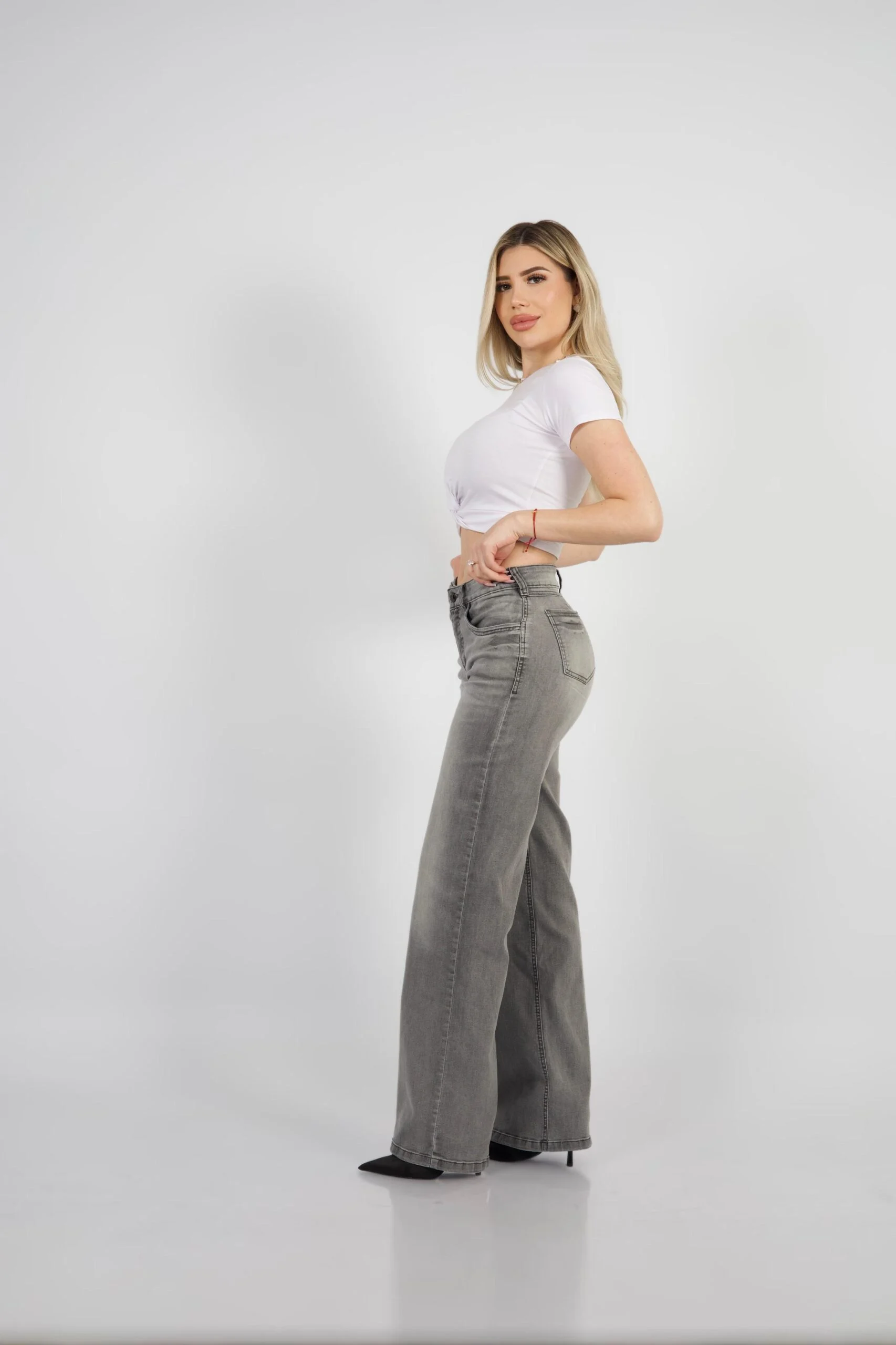 Jeans wide leg grey - Vista 3