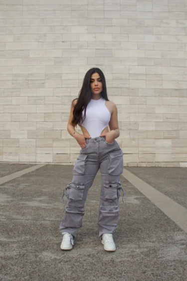 Jeans Cargo Multipocket Luxury Grigio