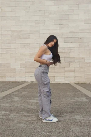 Jeans Cargo Multipocket Luxury Grigio - Vista 8