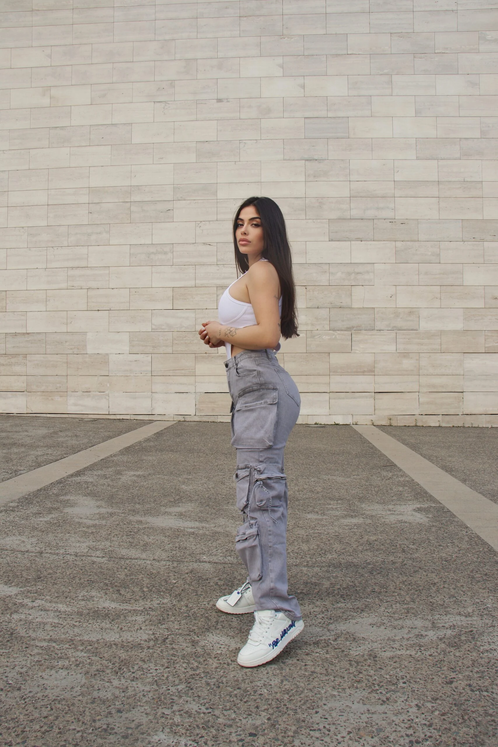 Jeans Cargo Multipocket Luxury Grigio