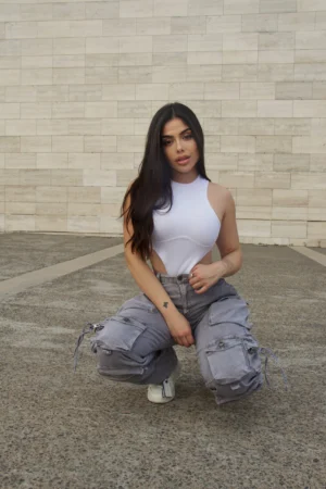 Jeans Cargo Multipocket Luxury Grigio - Vista 3