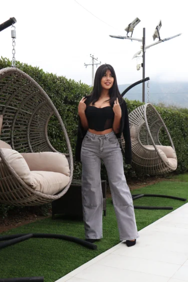 Jeans W Wide Leg Luxury Grigio