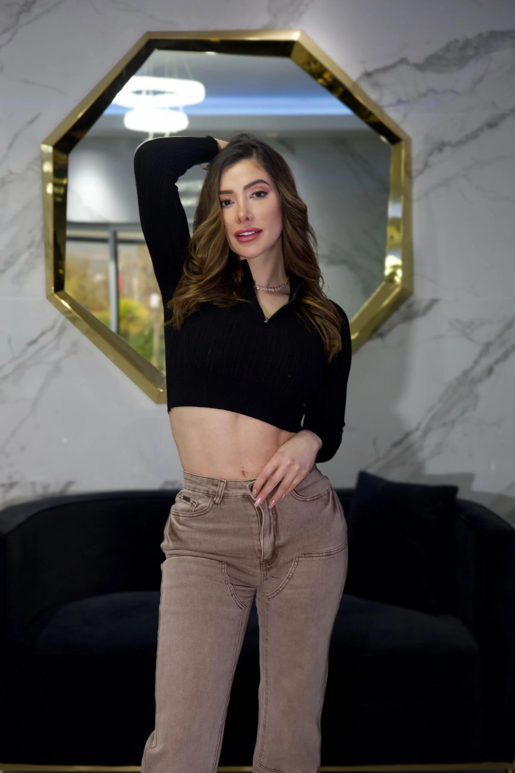 Jeans W Wide Leg Luxury Mónaco Nude - Vista 5