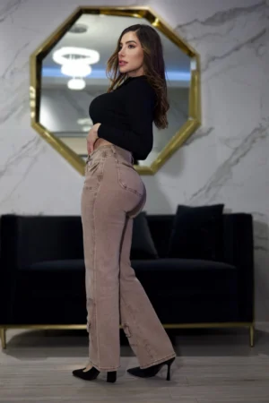 Jeans W Wide Leg Luxury Mónaco Nude